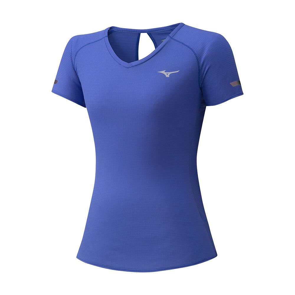 Womens Mizuno DryAeroflow Running T-Shirts Blue Philippines (PAXHEM926)